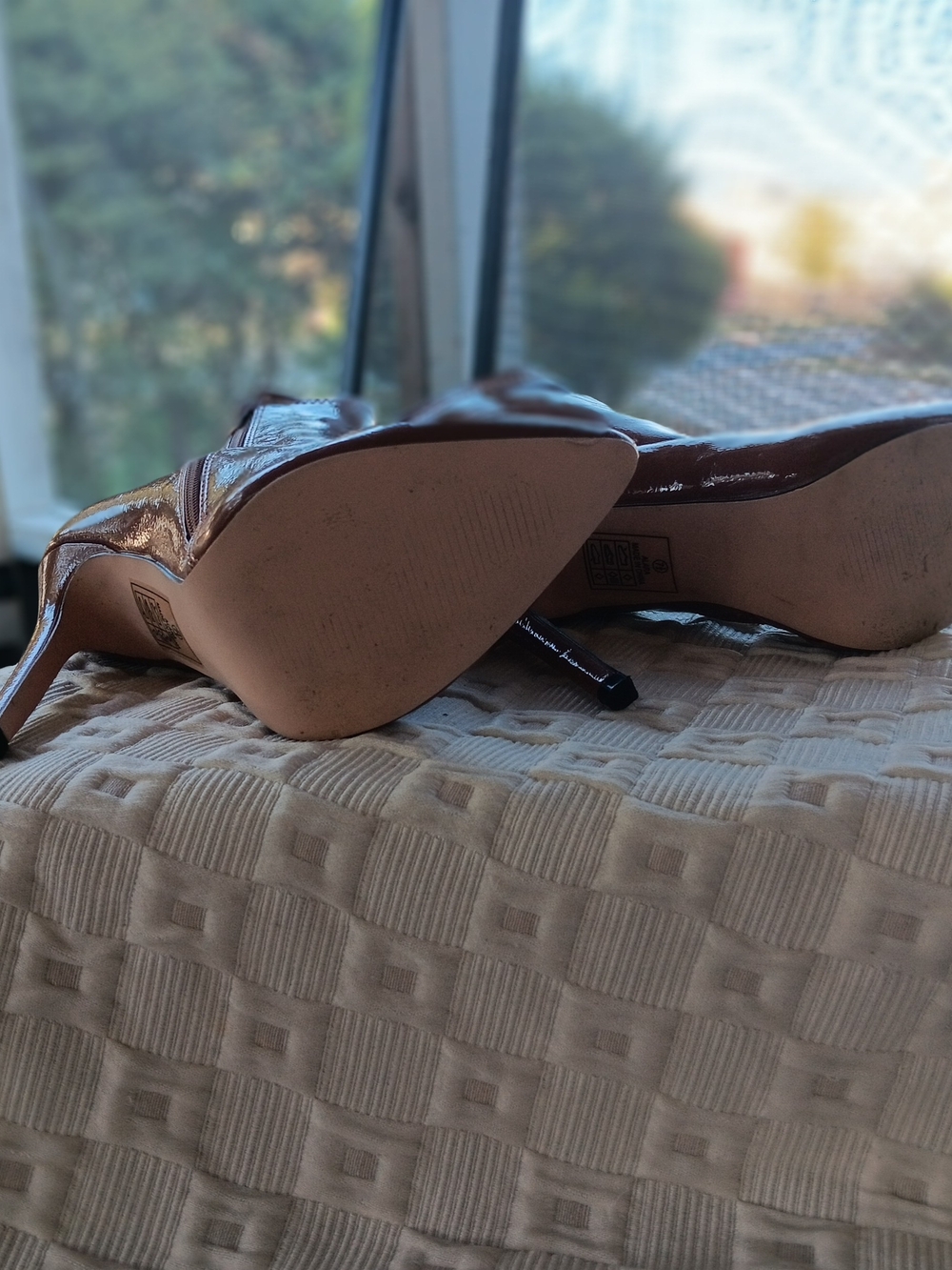 Catherines Brown Patent Pointed-Toe Stiletto Pump